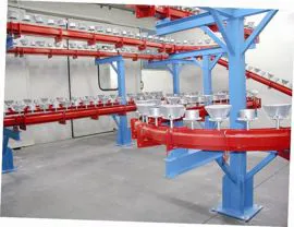 Impianto completo di verniciatura particolari metallici con trasportatore a pavimento