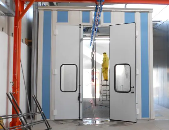 Cabina di lavaggio a cielo aperto con aspirazione verticale