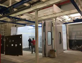 Cabina di verniciatura a liquido a flusso verticale dell’aria con apertura frontale e laterale