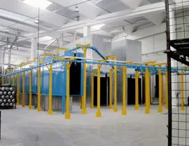 Pretreatment tunnel in AISI stainless steel painted externally, drying and polymerization bell-type ovens