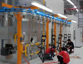 Motorcycle frame loading / unloading line