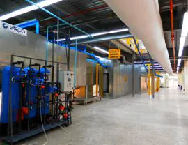 7-stage pretreatment tunnel in AISI 316 stainless steel, with demi plant and drying oven with air curtains pre-chamber