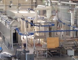 Complete powder plant: pretreatment tunnel, drying oven, powder coating booth, polymerization oven